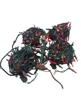 Multicolor Holiday String Colored Lights Green Wire  4  Sets Indoor/Outdoor READ